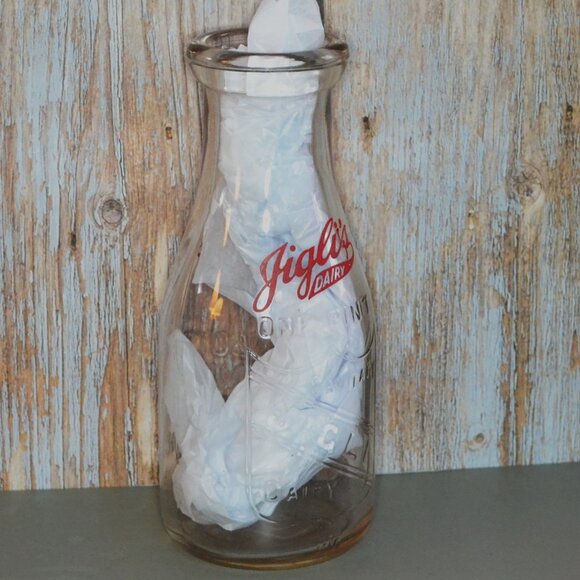 2 Piece Vintage Nostalgic Advertising Set Glass Milk Bottle 1935 Calendar - Picture 6 of 6